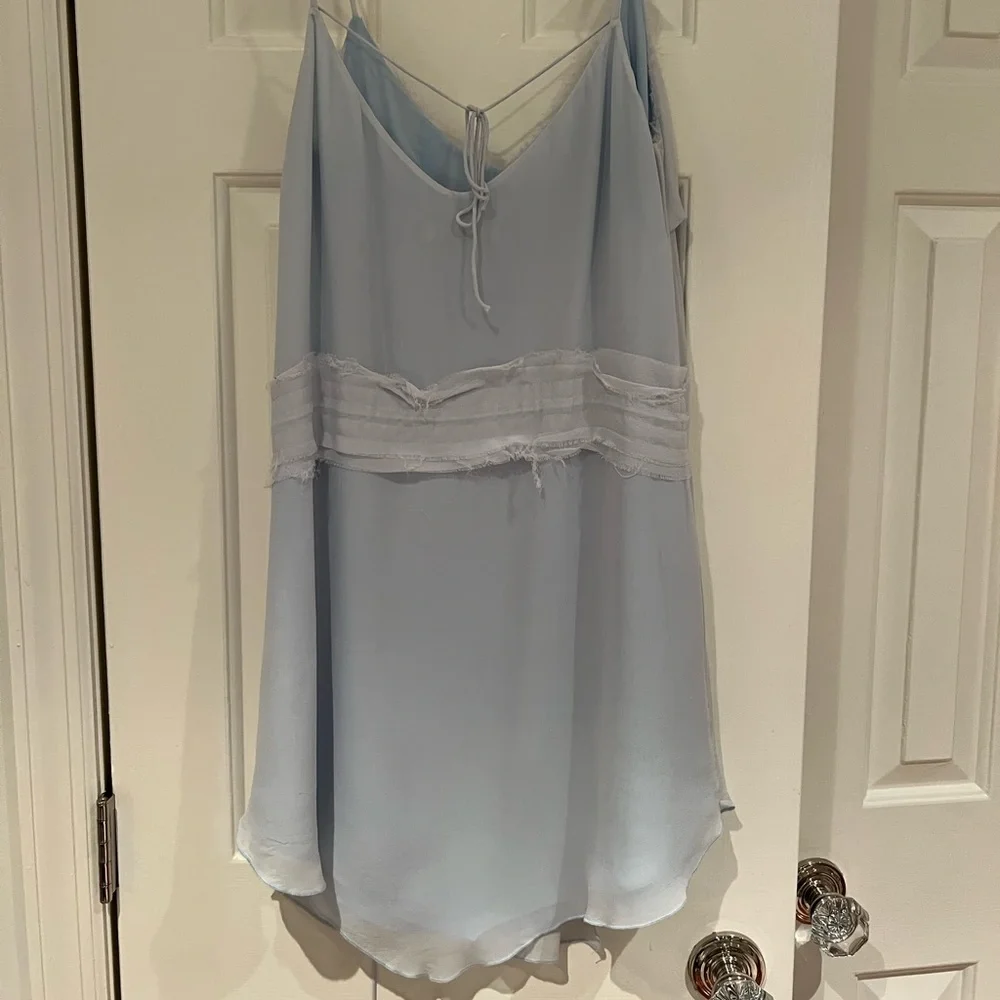 INTERMIX Chelsea Flower Silk Baby Blue Dress - Picture 2 of 7